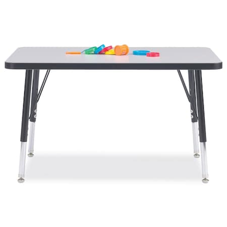 Jonti-Craft Berries Rectangle Activity Table, 24 in. x 36 in., E-height, Freckled Gray/Black/Black 6478JCE180